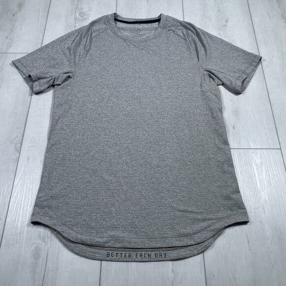 Lululemon Drysense Shirt Mens Medium Gray Short Sleeve Athletic Training Yoga - Picture 1 of 10